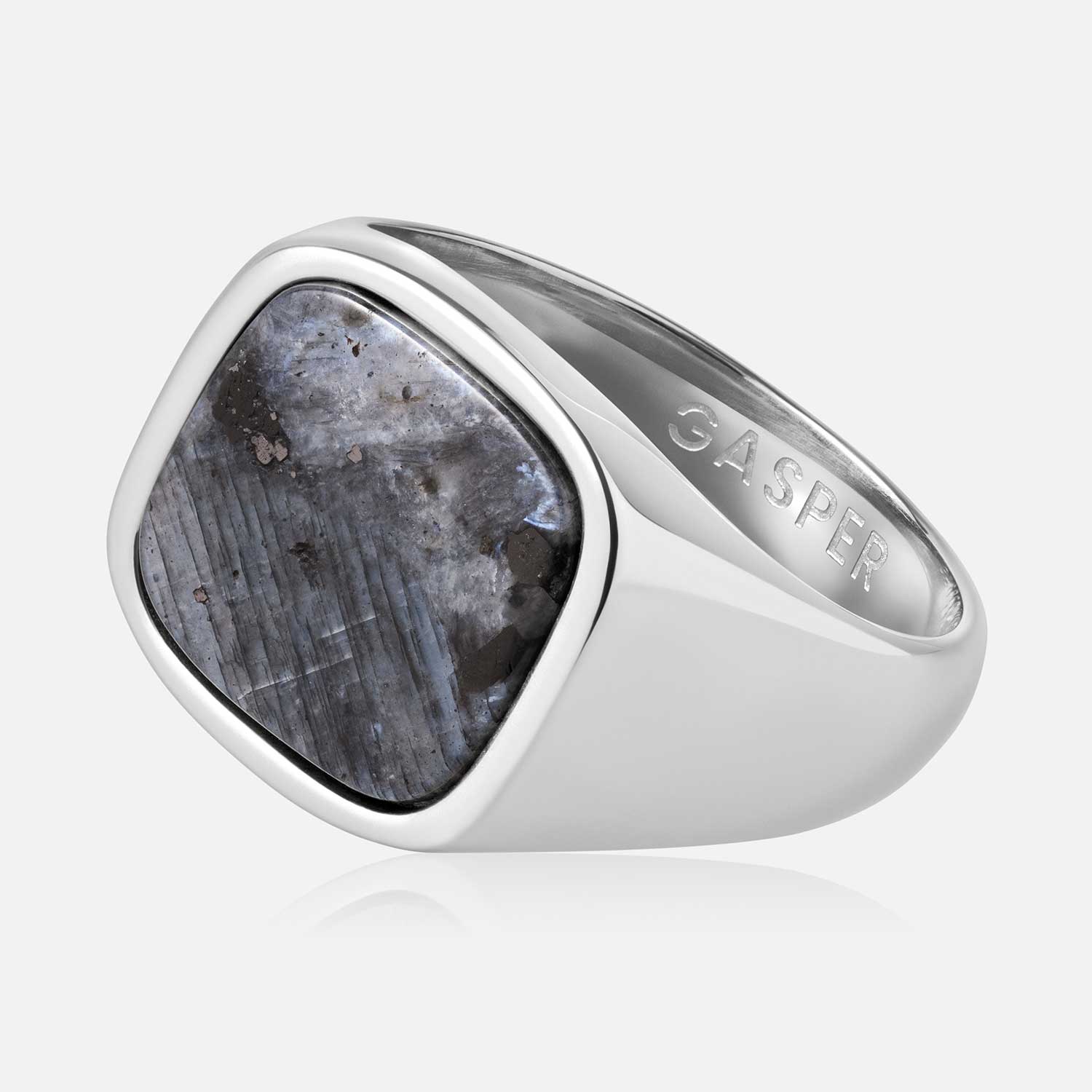 Square Black Spectrolite Ring - Image 6